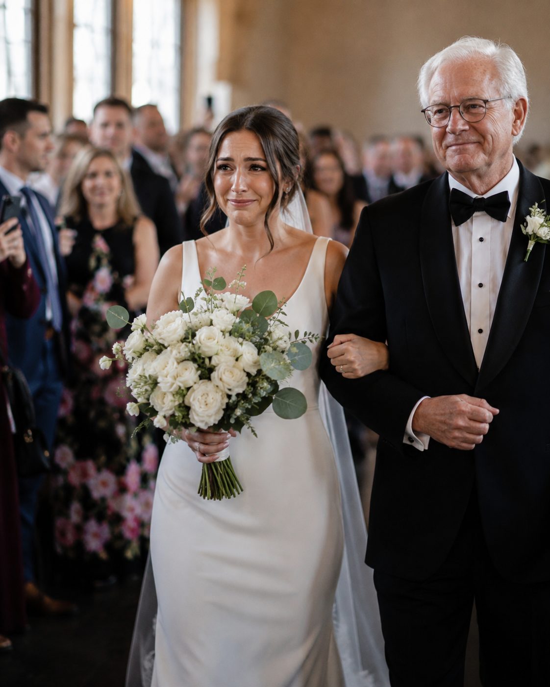 Bride walking down the aisle